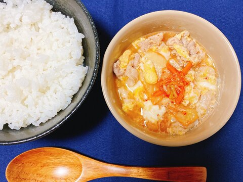 ホカホカご飯にのっけて☆豚キムチどんぶり